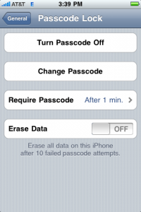 iPhone Passcode Options